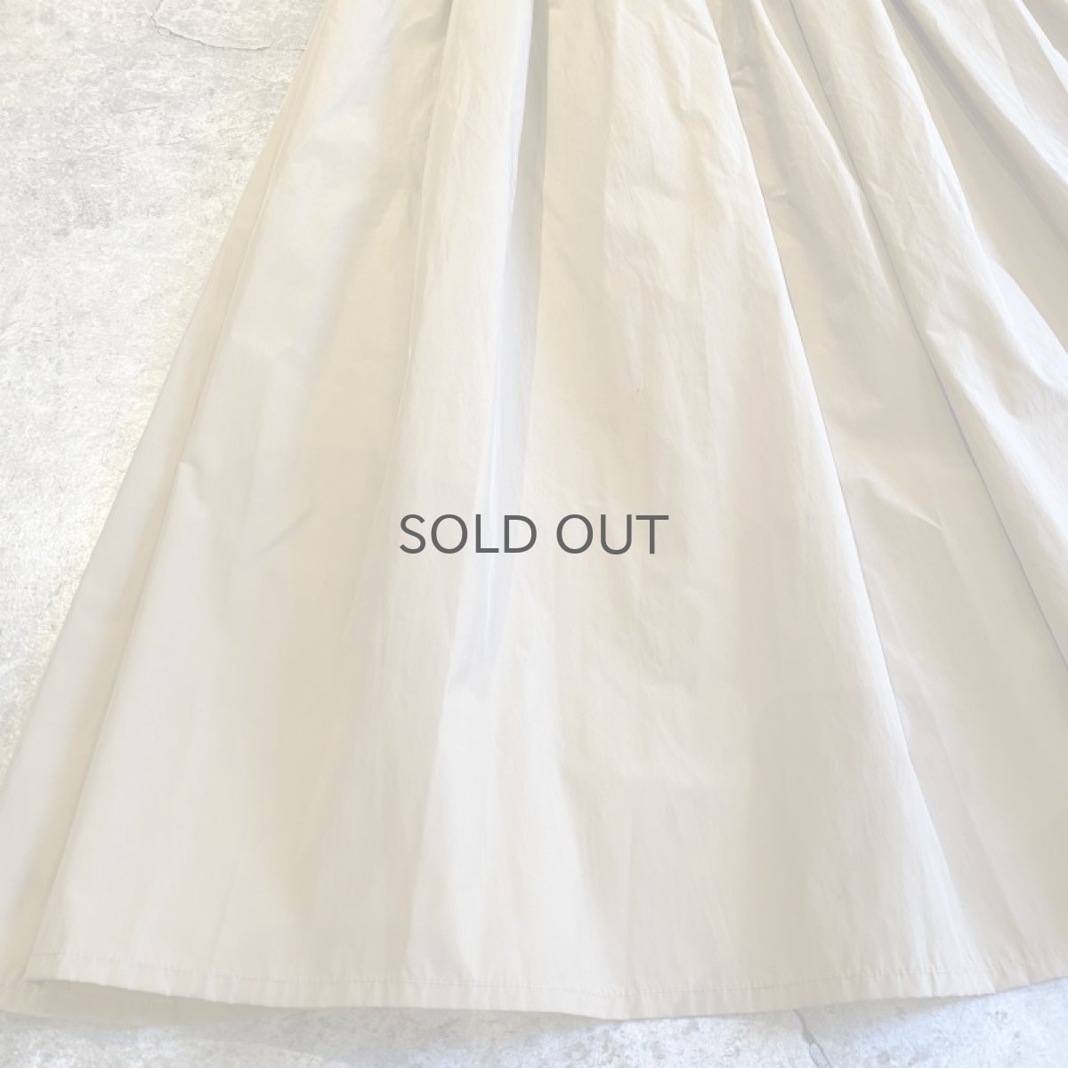 画像5: BEIGE COLOR NYLON FLARE LONG SKIRT / W27~W35 (5)