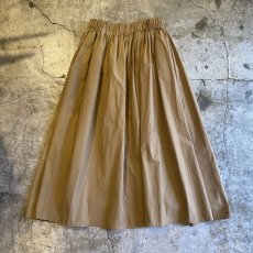 画像1: BEIGE COLOR NYLON FLARE LONG SKIRT / W27~W35 (1)