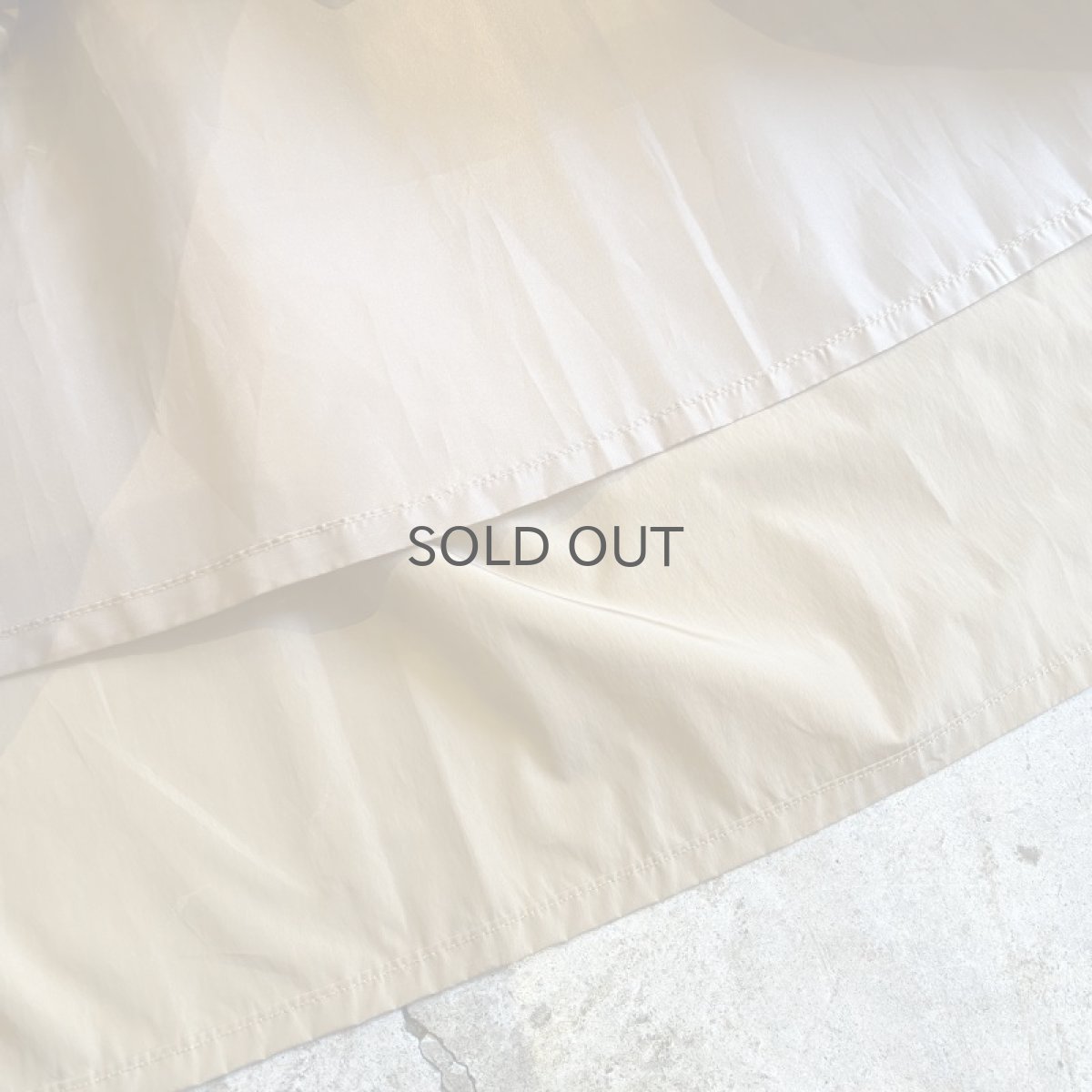 画像8: BEIGE COLOR NYLON FLARE LONG SKIRT / W27~W35 (8)