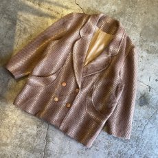 画像4: THREE TONE COLOR DESIGN WOOL DOUBLE JACKET / Ladies L (4)