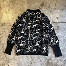 画像2: ALL OVER CAT ART PATTERN KNIT L/S TOPS / Ladies S (2)