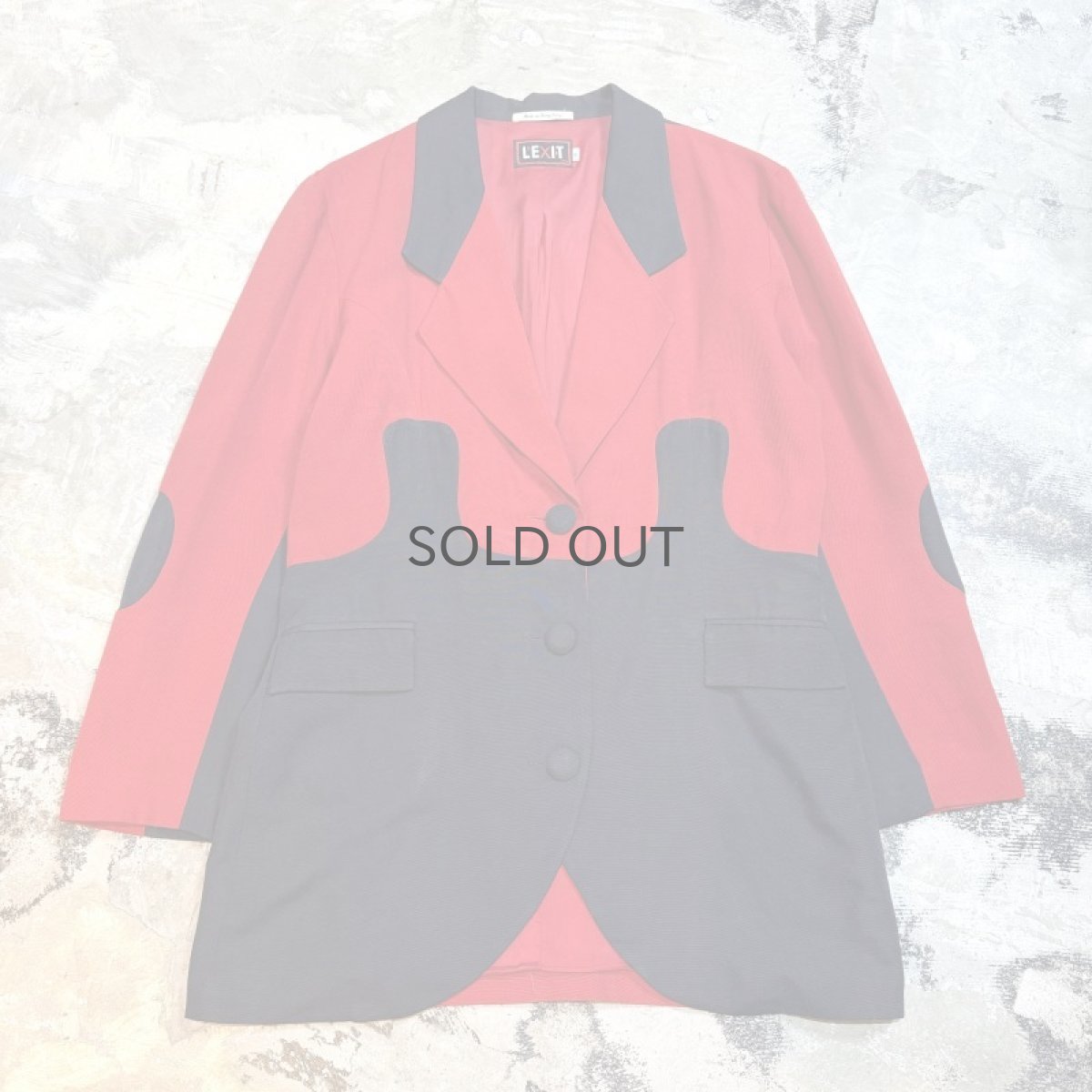 画像1: JIGSAW PUZZLE PATTERN TAILORED JACKET / Mens M (1)