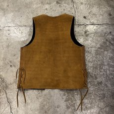 画像2: SUEDE LEATHER SIDE LACE UP DESIGN VEST / Ladies M (2)