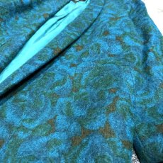 画像6: FLORAL PATTERN SHAWL COLLAR MOHAIR JACKET / Mens M (6)