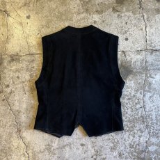 画像2: BLACK COLOR SUEDE LEATHER DESIGN VEST / Ladies M (2)