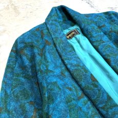 画像3: FLORAL PATTERN SHAWL COLLAR MOHAIR JACKET / Mens M (3)