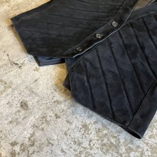 画像4: BLACK COLOR SUEDE LEATHER DESIGN VEST / Ladies M (4)