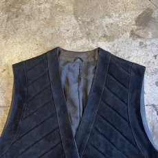 画像5: BLACK COLOR SUEDE LEATHER DESIGN VEST / Ladies M (5)