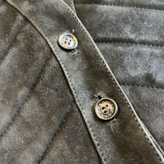 画像9: BLACK COLOR SUEDE LEATHER DESIGN VEST / Ladies M (9)