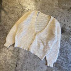 画像4: PEARL DESIGN BUTTON KNIT MOHAIR CARDIGAN / Ladies L (4)