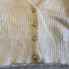 画像5: PEARL DESIGN BUTTON KNIT MOHAIR CARDIGAN / Ladies L (5)