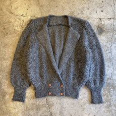 画像1: GLITTER DESIGN MOHAIR KNIT DOUBLE CARDIGAN / Ladies L (1)