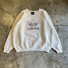 画像1: 80's【adidas】FRONT EMBROIDERY DESIGN L/S SWEAT / Ladies XL(L) / MADE IN USA (1)