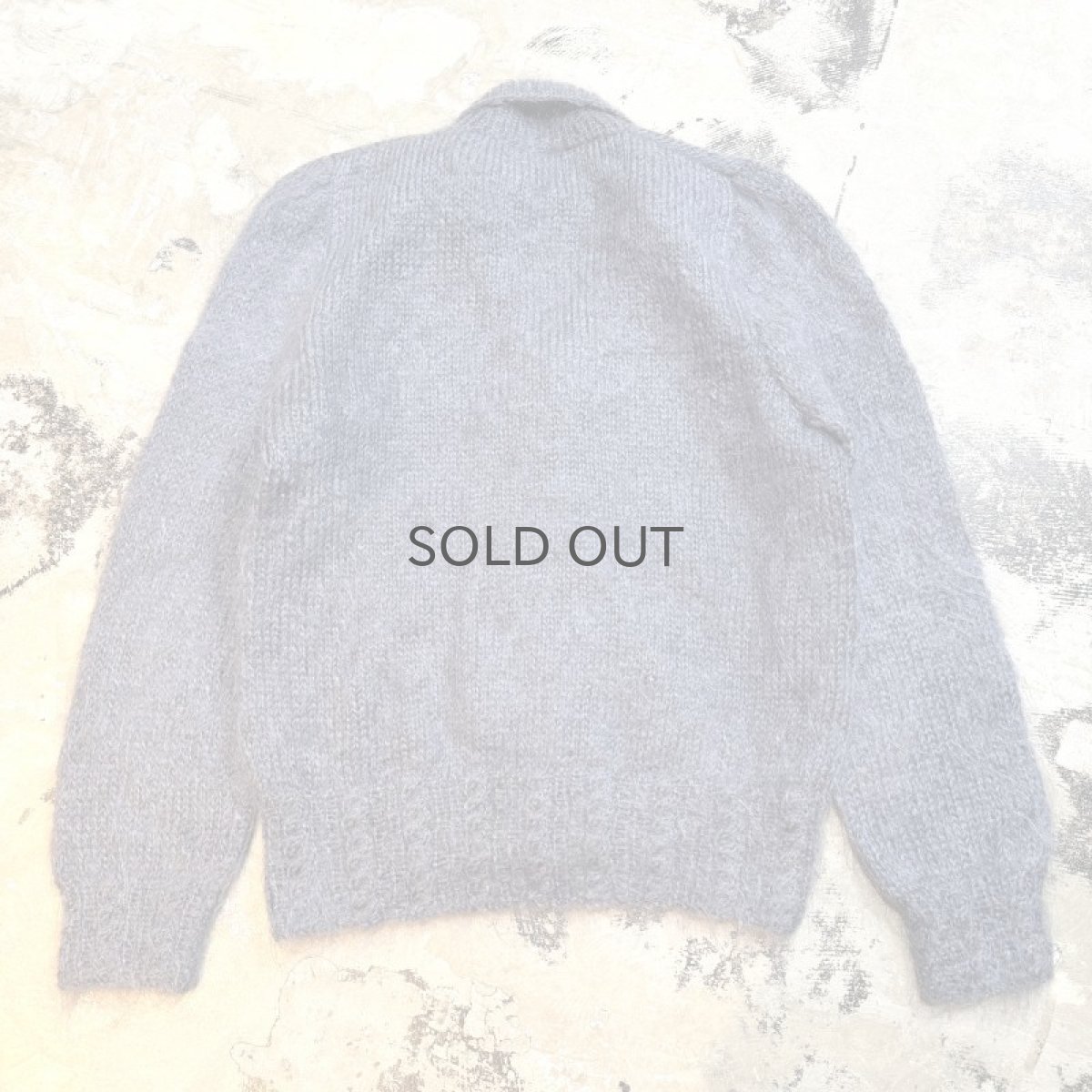 画像2: GRAY COLOR MOHAIR LIKE KNIT CARDIGAN / Mens M (2)