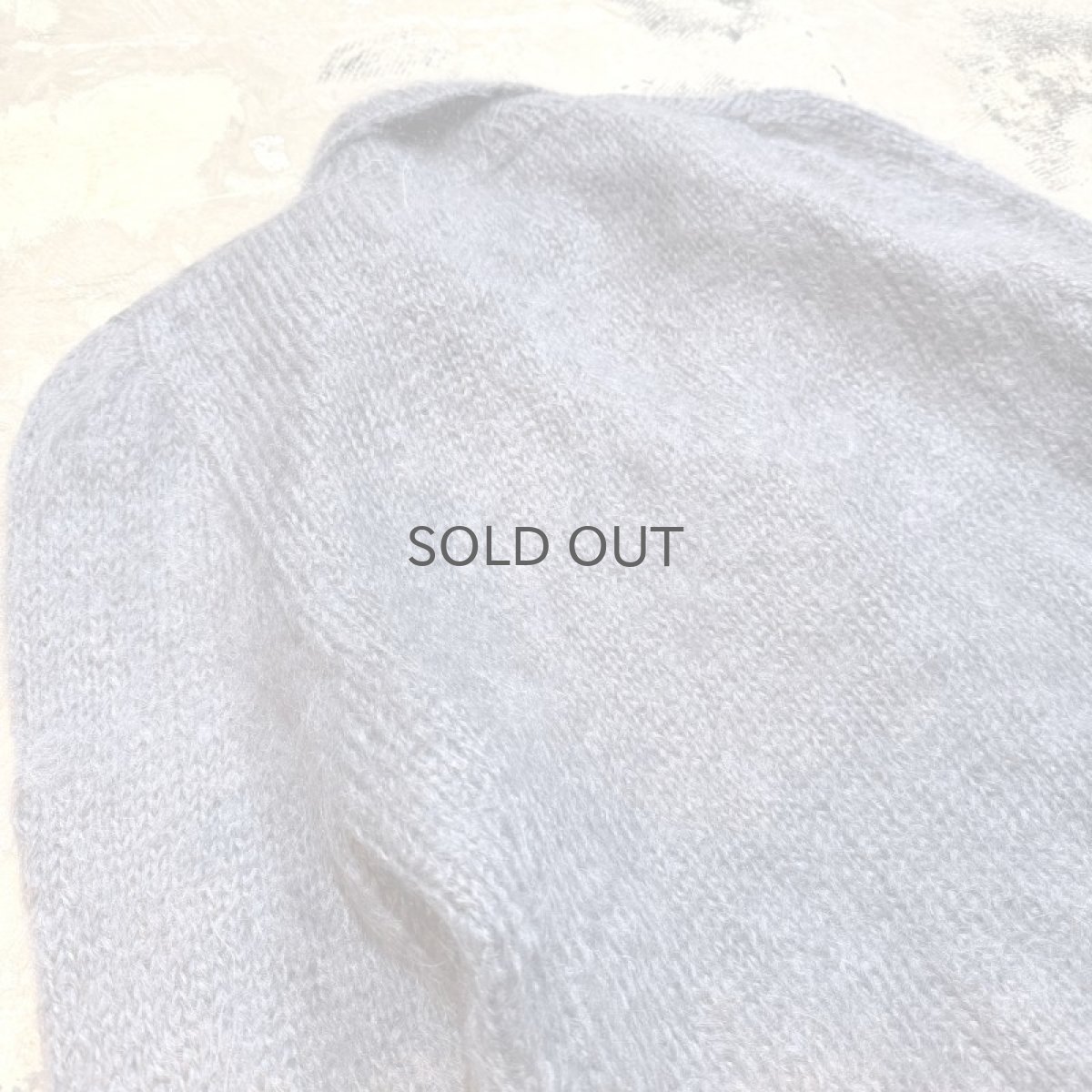 画像9: GRAY COLOR MOHAIR LIKE KNIT CARDIGAN / Mens M (9)