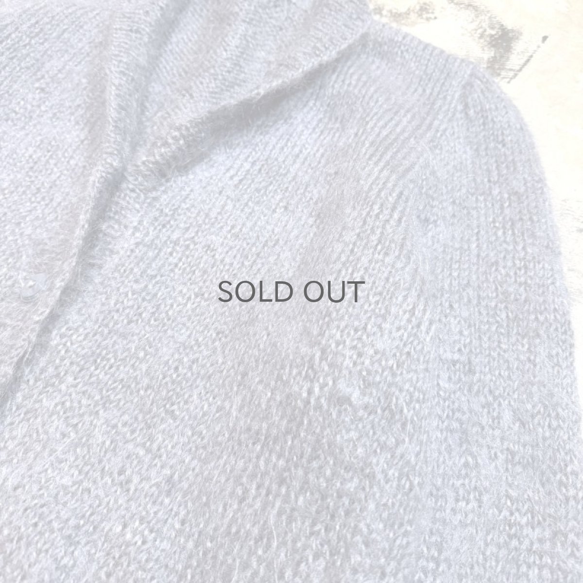 画像4: GRAY COLOR MOHAIR LIKE KNIT CARDIGAN / Mens M (4)