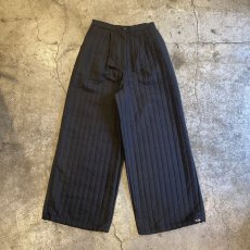 画像1: 【WONDERGROUND】STRIPE LINE STITCH WIDE PANTS / BLACK / OS (1)