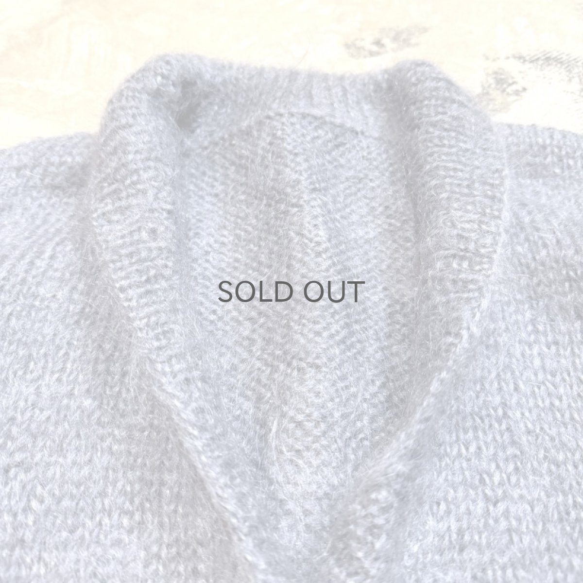 画像10: GRAY COLOR MOHAIR LIKE KNIT CARDIGAN / Mens M (10)