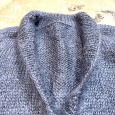 画像10: GRAY COLOR MOHAIR LIKE KNIT CARDIGAN / Mens M (10)