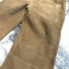 画像4: SUEDE LEATHER STRAIGHT SILHOUETTE PANTS / W33 (4)