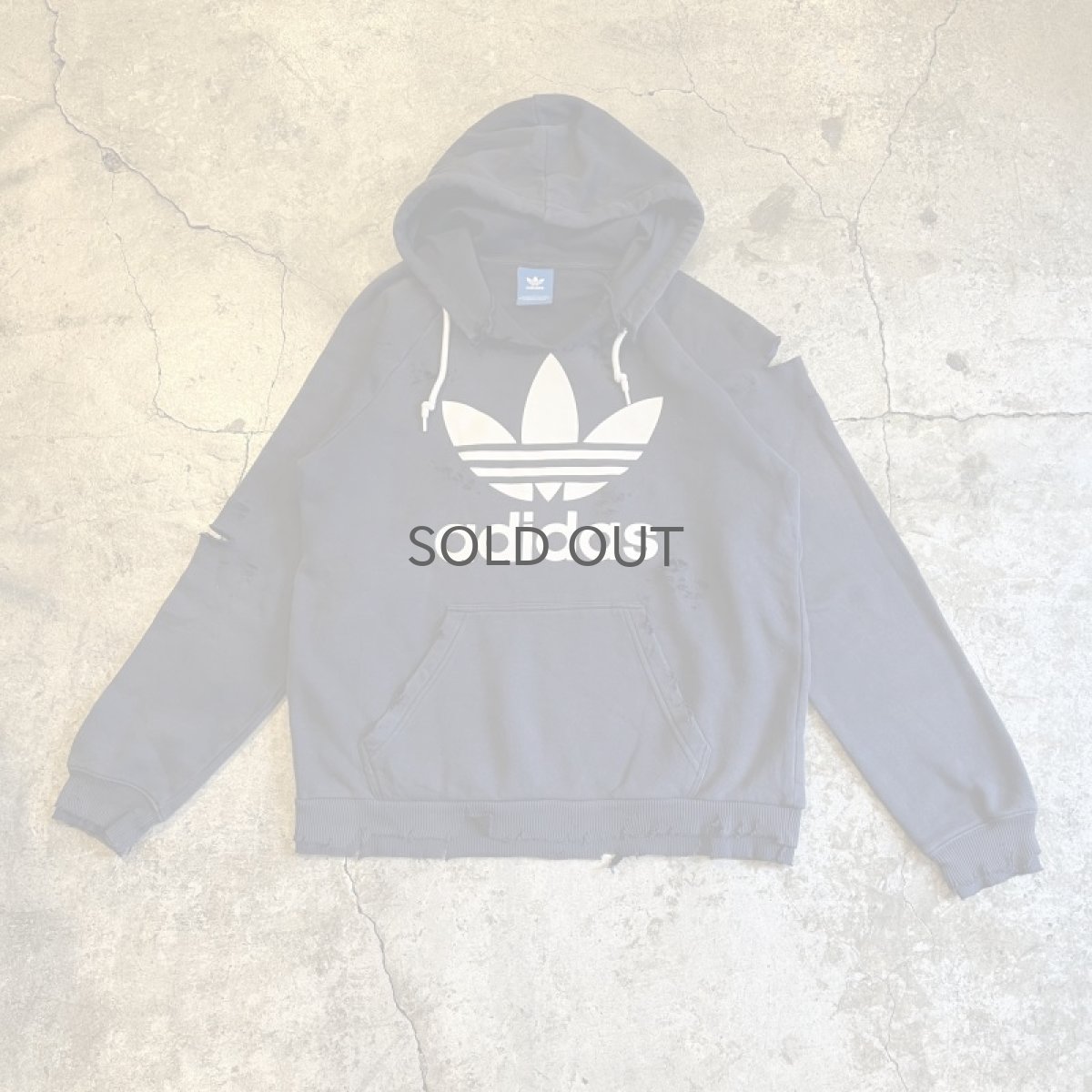 画像1: 【adidas】CRASH DAMAGE DESIGN SWEAT HOODIE / Ladies L (1)