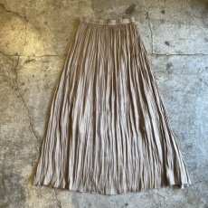 画像1: LUSTER BEIGE COLOR PLEATED LONG SKIRT / W24~W31 (1)