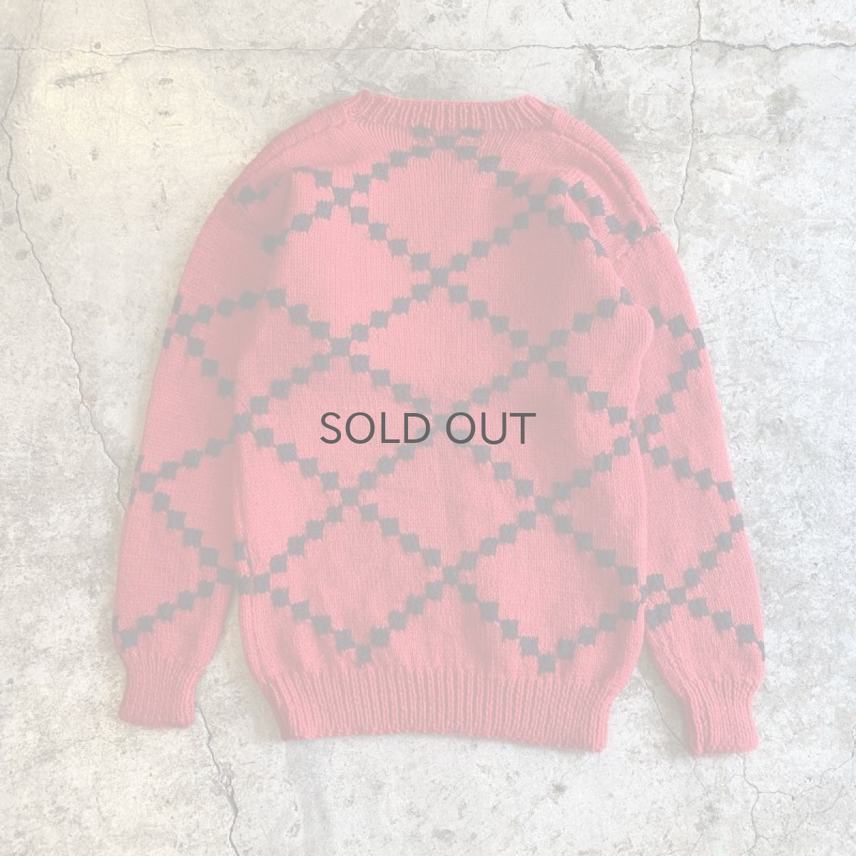 画像2: RED COLOR CROSS DESIGN KNIT SWEATER / Ladies M (2)