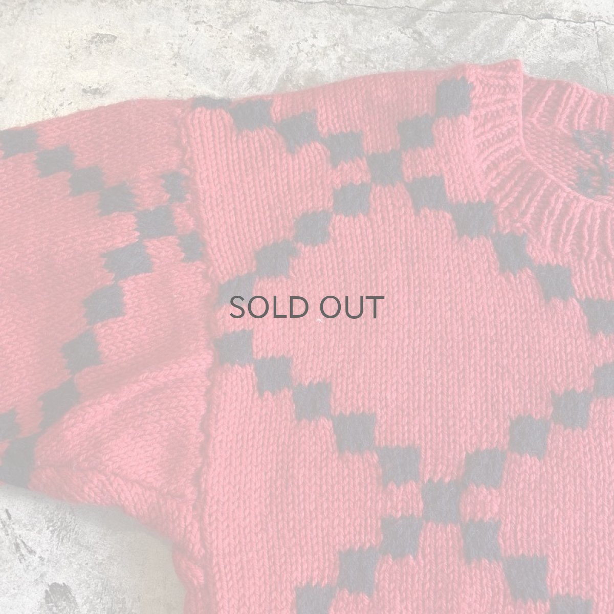 画像7: RED COLOR CROSS DESIGN KNIT SWEATER / Ladies M (7)