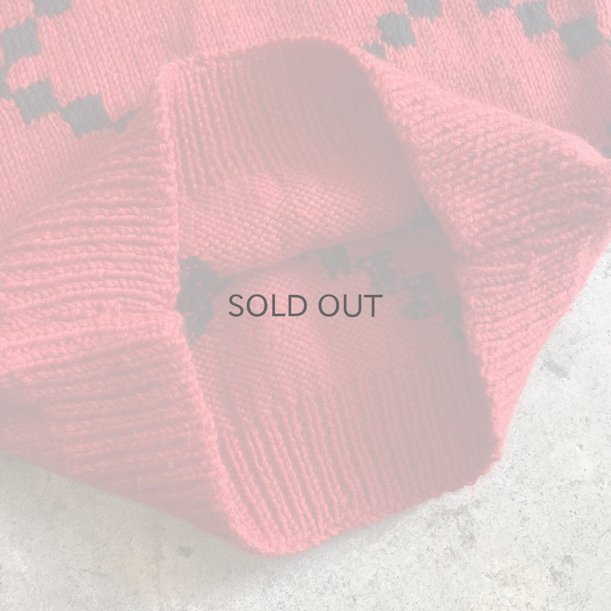 画像9: RED COLOR CROSS DESIGN KNIT SWEATER / Ladies M (9)