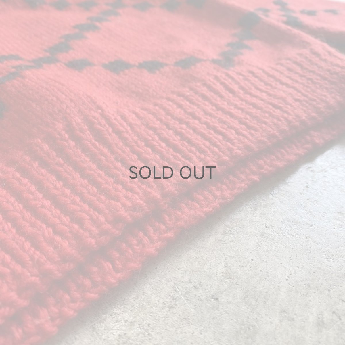 画像11: RED COLOR CROSS DESIGN KNIT SWEATER / Ladies M (11)