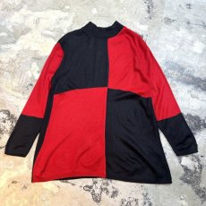 画像1: PANEL BICOLOR MOCK NECK KNIT SWEATER　/ Mens M (1)