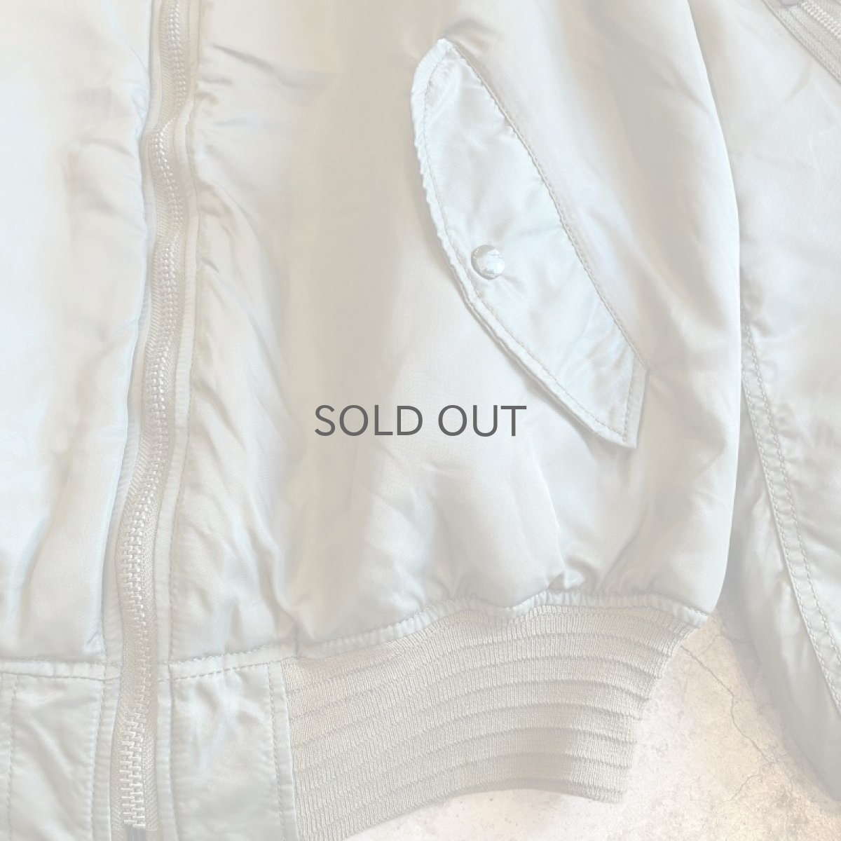 画像7: KHAKI COLOR DOUBLE FACE DESIGN MA-1 JACKET / Ladies L  (7)