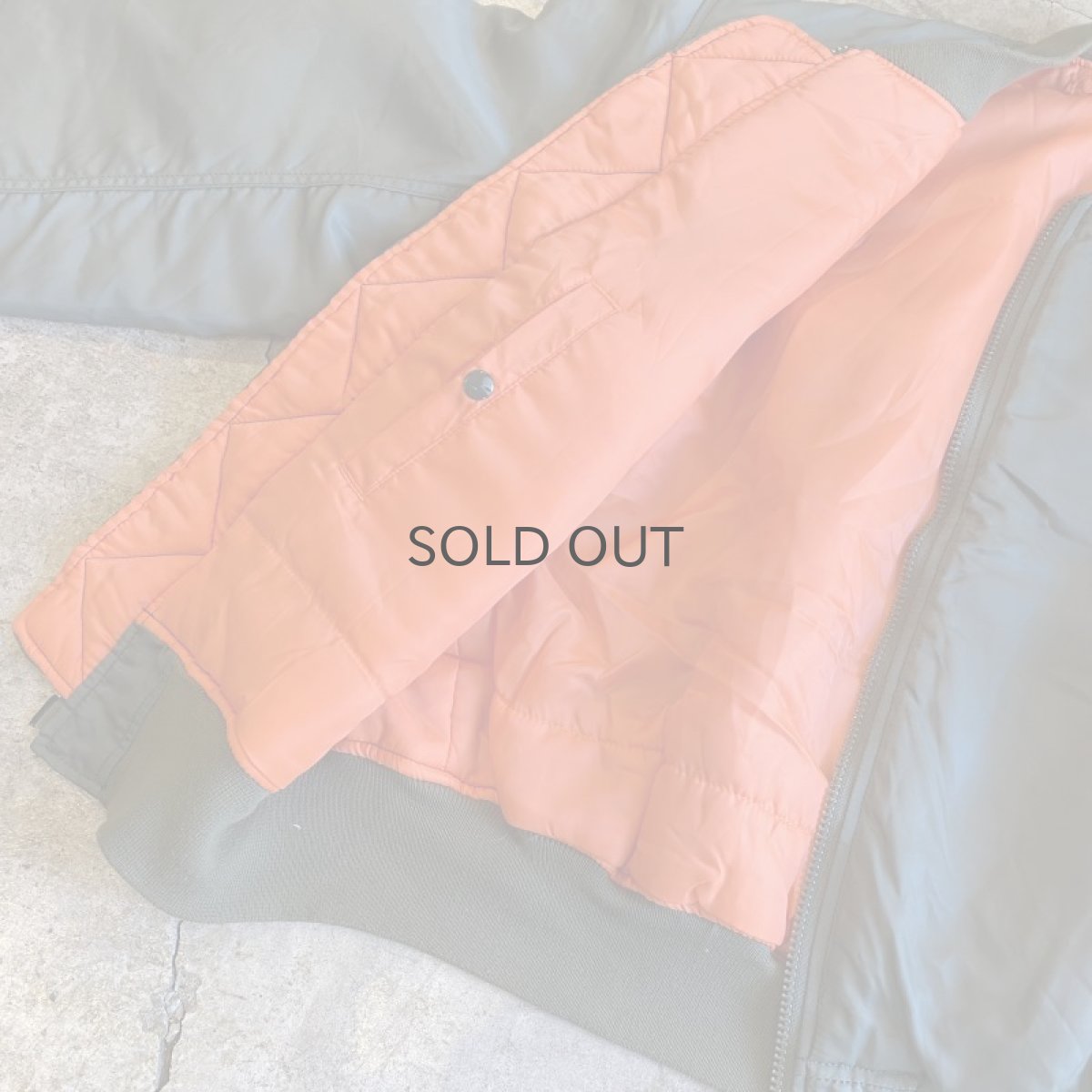 画像10: KHAKI COLOR DOUBLE FACE DESIGN MA-1 JACKET / Ladies L  (10)