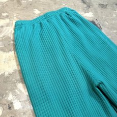 画像9: TURQUOISE GREEN COLOR RIB PANTS / FREE (9)