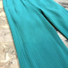 画像5: TURQUOISE GREEN COLOR RIB PANTS / FREE (5)