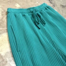 画像3: TURQUOISE GREEN COLOR RIB PANTS / FREE (3)