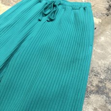 画像4: TURQUOISE GREEN COLOR RIB PANTS / FREE (4)