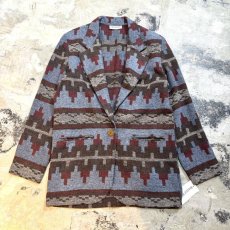 画像1: OLD NATIVE PATTERN TAILORED JACKET / Mens M~L / MADE IN USA (1)