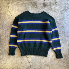 画像1: 【RALPH LAUREN】2 COLOR POINT LINE DESIGN KNIT SWEATER / Ladies L(M) (1)