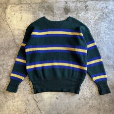 画像2: 【RALPH LAUREN】2 COLOR POINT LINE DESIGN KNIT SWEATER / Ladies L(M) (2)