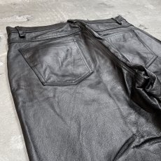 画像9: REAL LEATHER STRAIGHT SILHOUETTE PANTS / W32 (9)