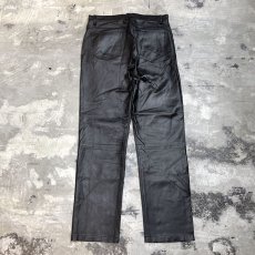 画像2: REAL LEATHER STRAIGHT SILHOUETTE PANTS / W32 (2)