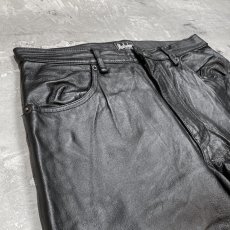 画像3: REAL LEATHER STRAIGHT SILHOUETTE PANTS / W32 (3)