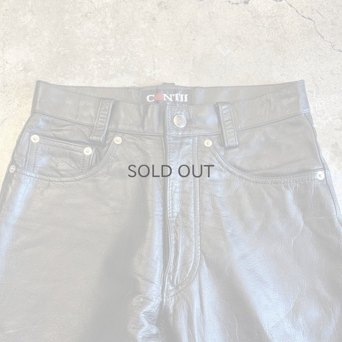 画像6: BLACK COLOR STRAIGHT LEATHER PANTS / W27(28) (6)