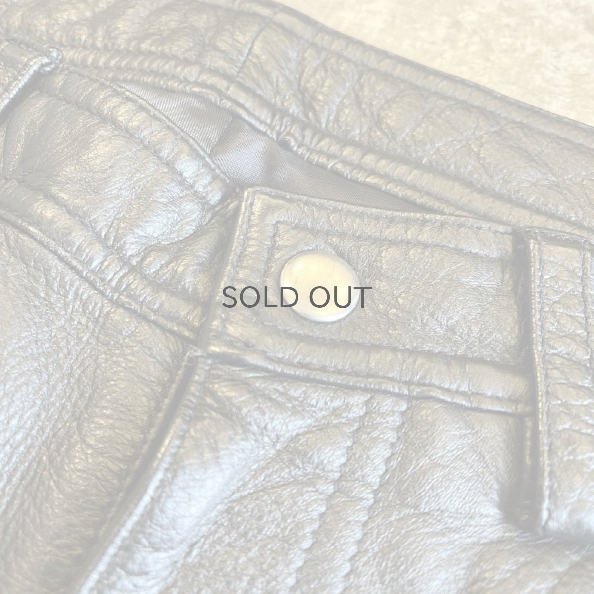 画像9: LEATHER BLACK COLOR DESIGN TAPERED PANTS / W29 (9)