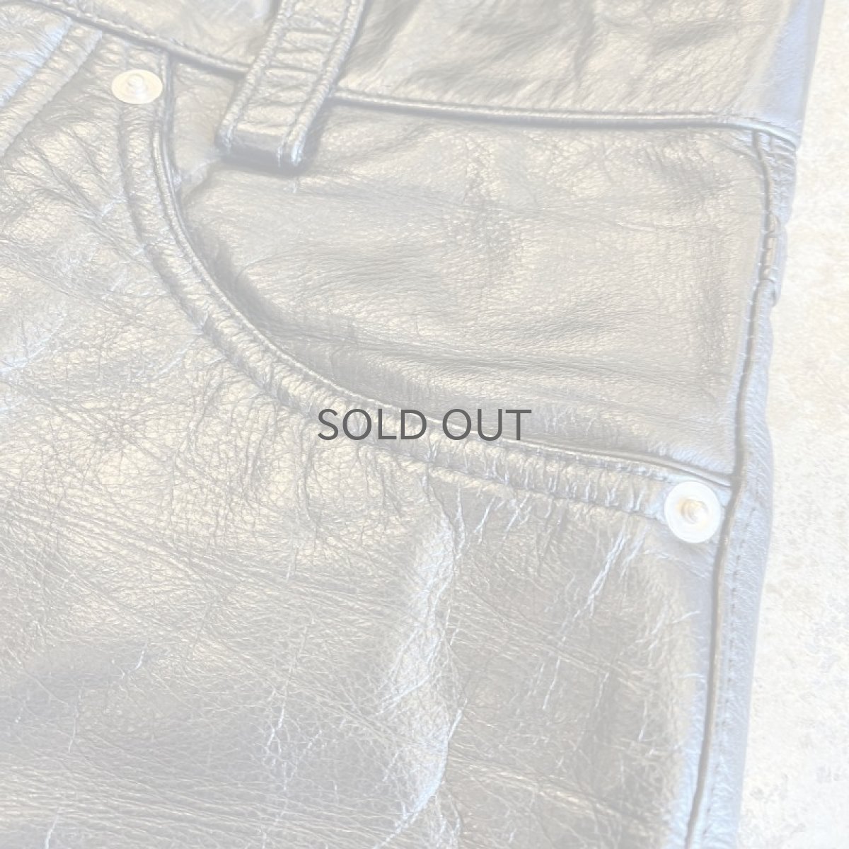 画像9: BLACK COLOR STRAIGHT LEATHER PANTS / W27(28) (9)