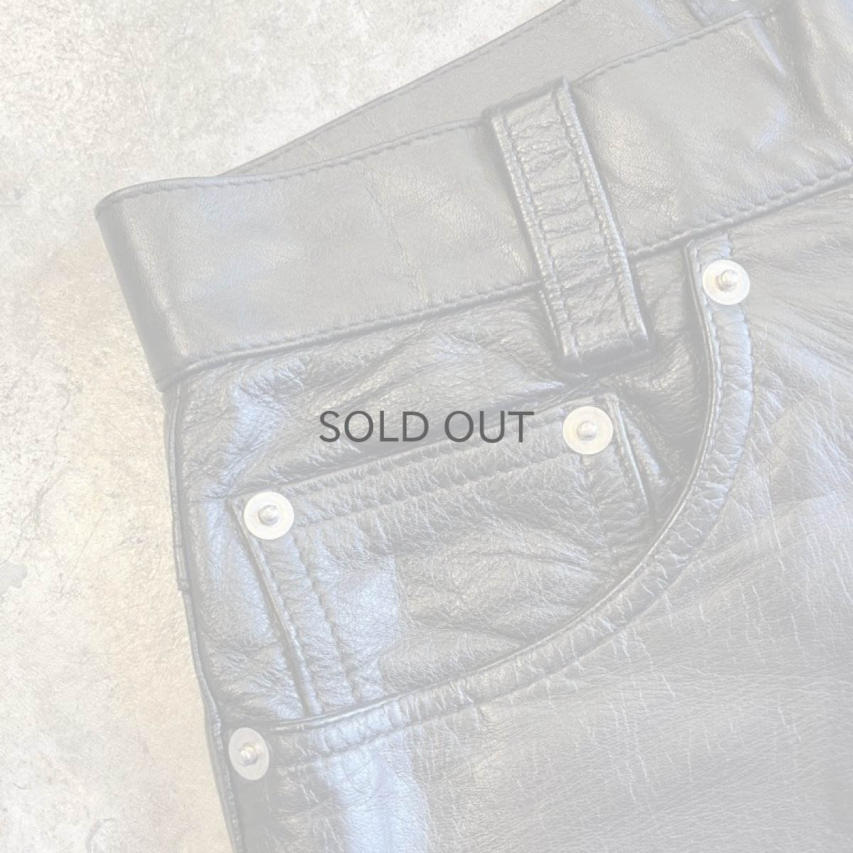 画像7: BLACK COLOR STRAIGHT LEATHER PANTS / W27(28) (7)