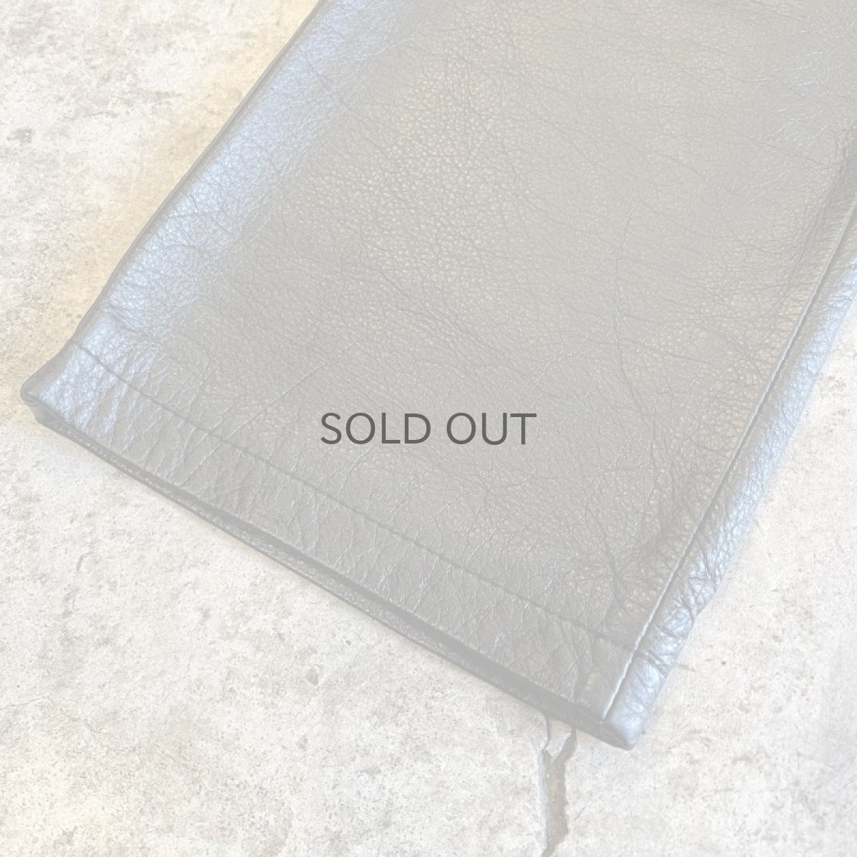 画像4: BLACK COLOR STRAIGHT LEATHER PANTS / W27(28) (4)