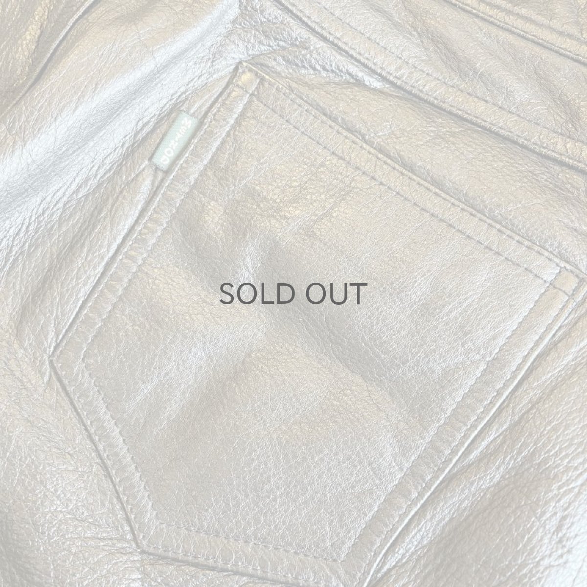 画像10: LEATHER BLACK COLOR DESIGN TAPERED PANTS / W29 (10)