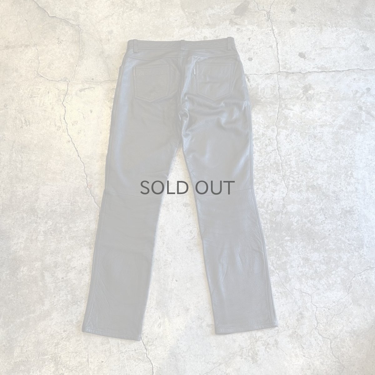 画像2: LEATHER BLACK COLOR DESIGN TAPERED PANTS / W29 (2)
